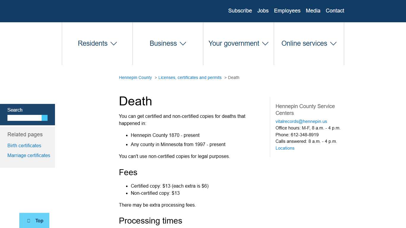 Death | Hennepin County
