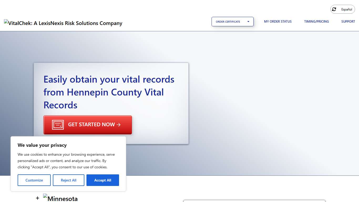 Hennepin County Vital Records (MN) | Order Certificates - VitalChek