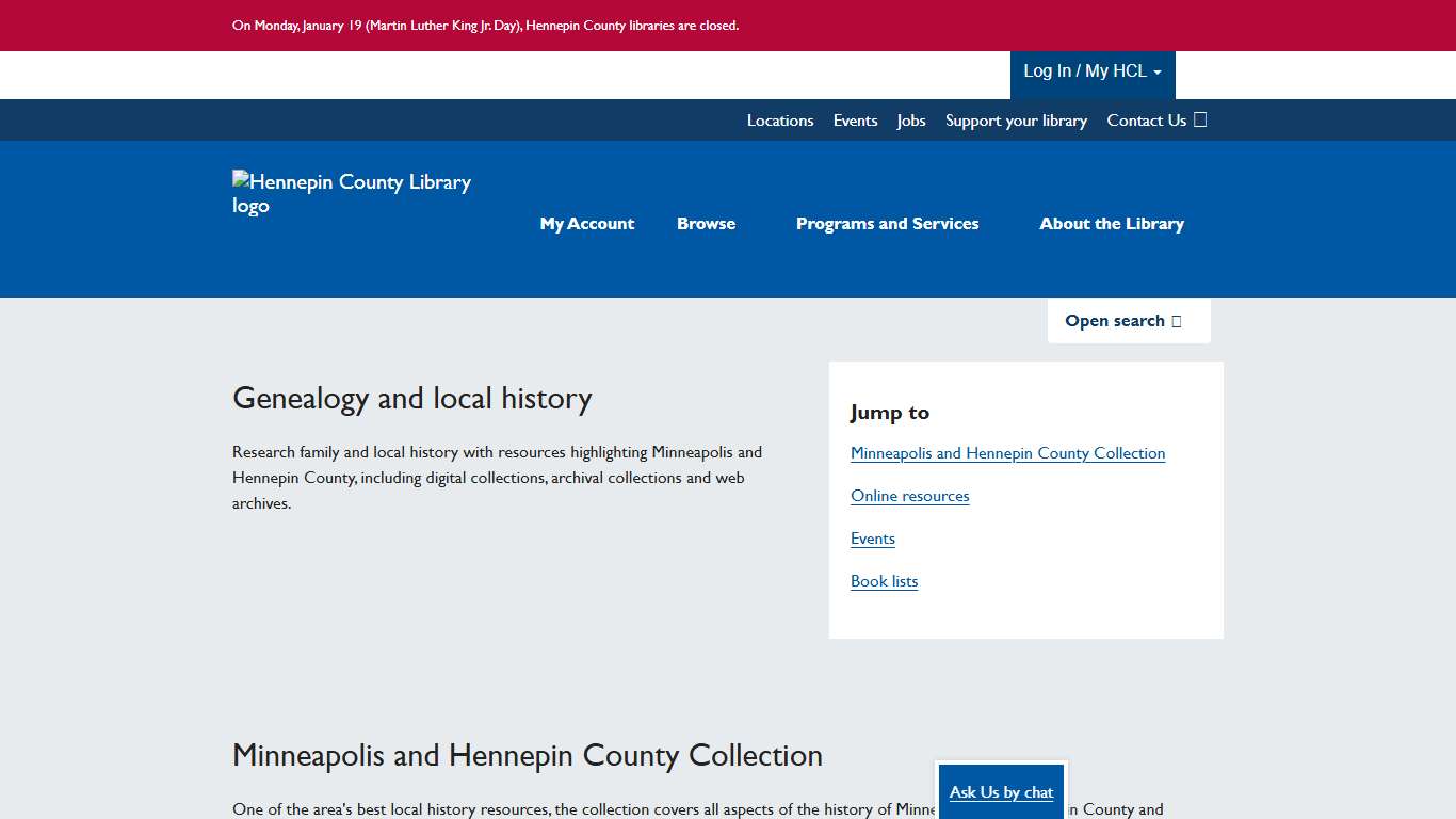 Genealogy and local history | Hennepin County